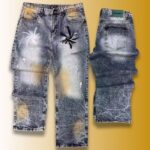 Jean Artistique Bleu Denim style vintage urbain
