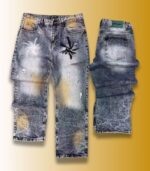 Jean Artistique Bleu Denim style vintage urbain
