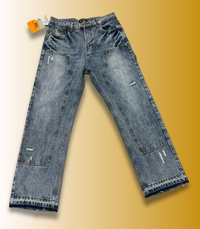 Jeans à la mode micro éclair casual pour hommes - bleu clair